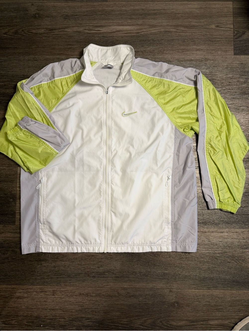 Nike Women’s White, Gray & Lime Green Windbreaker Jacket